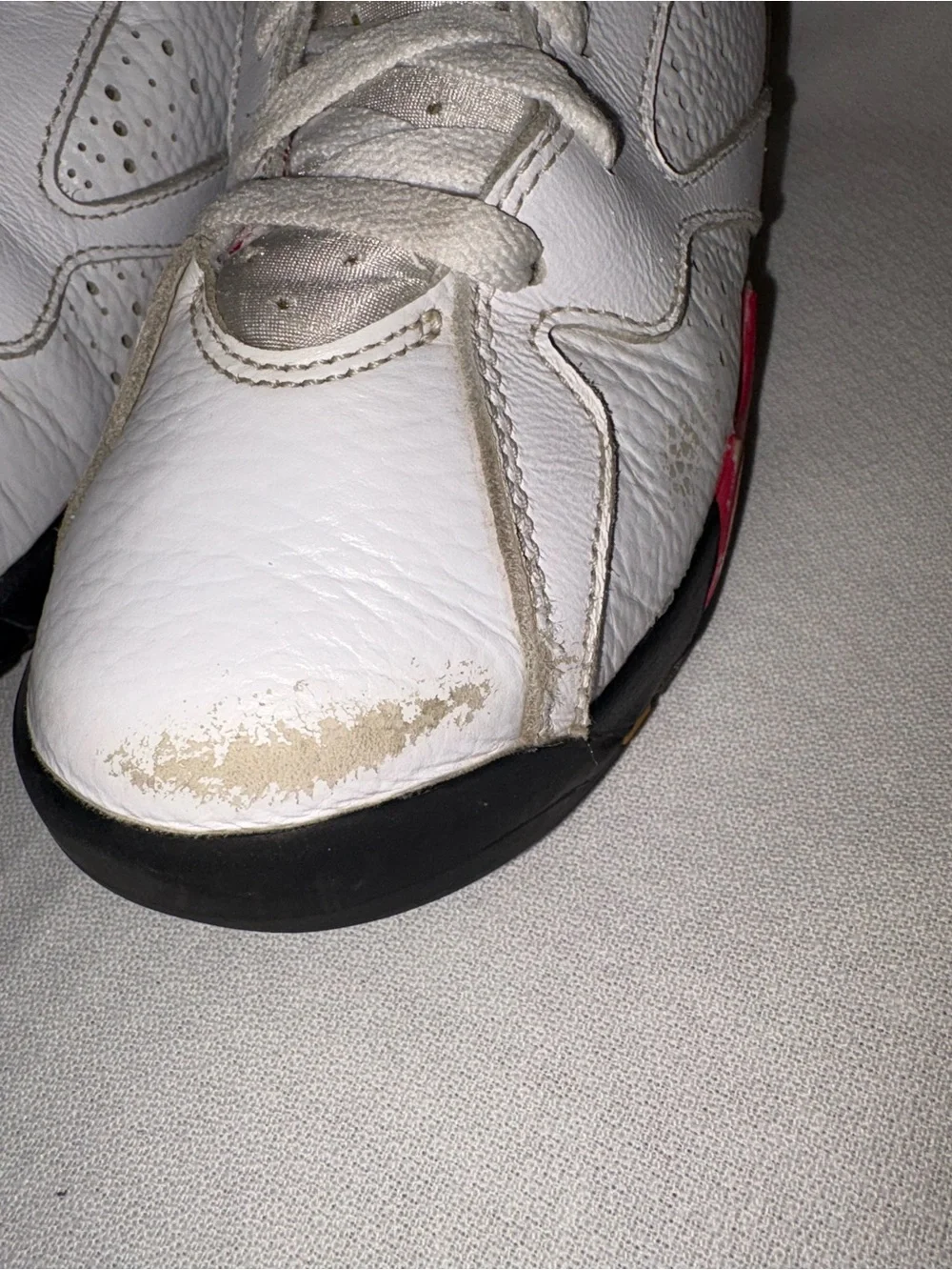 Nike Kids White/Red/Black High-Top Basketball Sneakers
